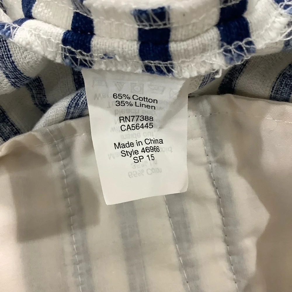 J. Crew Factory Cotton Linen Blend Striped Shorts